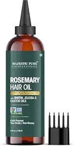 Majestic Pure Rosemary Hair Oil with Biotin - 4 Fl Oz