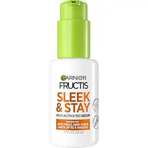 Garnier Fructis Sleek and Shine Sleek and Stay Hair Serum for Frizzy, Dry Hair, Heat Protectant Formulated with Alpha Silane, 1.7 Fl Oz(Packaging May Vary)