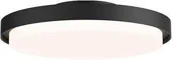 Maxim Lighting Float 12" 1-Light Flush Mount | Black Finish | Transitional Flush Mount | Ideal for Bedrooms, Hallways & Entryways | Dimmable Damp Rated | 57312BK