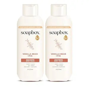 Soapbox Vanilla Bean & Fig Body Wash - Hydrating Shower Gel - 2 Pack