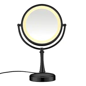 Conair Reflections 3-Way Touch Control Lighted Makeup Mirror, 1x/7x magnification, Matte Black , 1.0 Count