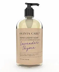 Olivia Care Antibacterial Hand Soap - Infused with Sage & Tea Tree Oil & Lavender Thyme Fragrance, Cleansing, Germ-Fighting, Moisturizing Hand Wash for Kitchen & Bathroom - 18.5 fl oz