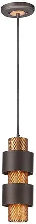Maxim Lighting Caspian 1-Light Mini Pendant | Oil Rubbed Bronze/Antique Brass Steel Finish | Transitional Indoor Light Fixture | Ideal for Kitchen Islands & Breakfast Nooks | 31209OIAB