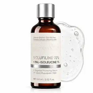 Volufiline 92% + Pal-Isoleucine 1% Serum, Face Plumping Serum for Eye Area, Cheeks & Smile Lines, Helps Skin Look Smoother & Firmer, Lightweight Fast Absorbing Formula, 60ml