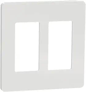 Square D by Schneider Electric Square D X Series Standard Size Screwless Wall Plate for Outlet and Light Switch, 2 Gang, Matte White