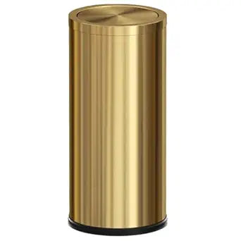 Gold Trash Can, 8 Gallon Trash can with lid,Large Capacity FILP lid Kitchen Trash can for Bathroom,Shopping mall,Elevator gate,Airport, Hotel,Commercial (Gold)
