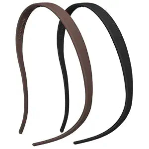 2 Pack Headbands Designed for Eyewear,Flex No Pressure Hairbands for Women Matte Finish Comfortable Plastic Headbands with Teeth-Black,Coffee