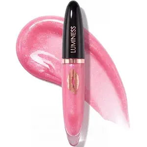 LUMINESS Hot Kiss Gradual GENTLE Lip Gloss Plumper | Hydrating Lip Plumper & Lip Booster for Fuller-Looking Lips, High Shine Lip Gloss w/Buildable Lip Stain Color, Cruelty-Free