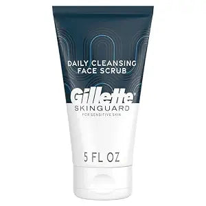 Gillette SkinGuard Face Scrub for Men, 5 oz Daily Cleansing Exfoliating Face Scrub with Shea Butter and Charcoal