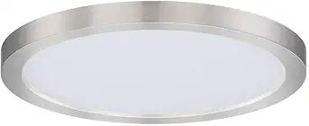 Maxim Lighting Chip 9" Flush Mount | Satin Nickel Finish | White Pmma Acrylic Shade | Transitional Flush Mount | Ideal for Bedrooms, Hallways & Entryways | Dimmable Wet Rated | 57694WTSN