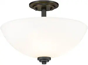 Z-Lite 3 Light Semi Flush Mount 443SF-MB, Matte Black