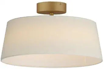 Maxim Lighting Paramount 1-Light Flush Mount | Natural Aged Brass Finish | White Linen | Transitional Hallway Flush Mount Ceiling Light | 10330OFNAB
