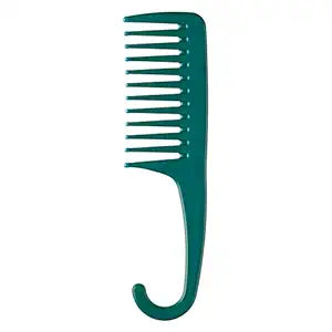 Conair Detangle & Smooth Shower Comb with Hook, Detangler Hair Comb for Women and Men, Wide-Spaced Teeth for Any Hair Type Wet or Dry, Distributes Conditioner, Teal Green