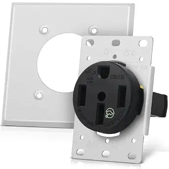 NEMA 14-50R 50 Amp Heavy-Duty EV Charging Receptacle Outlet 125/250V, Built for Sustained High-Power EVs, RVs & Industrial Appliances 3-Pole 4-Wire Secure Grounding, UL Listed