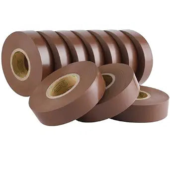 Lichamp 10-Pack Brown Electrical Tape Waterproof, 3/4 in x 66ft, Industrial Grade UL/CSA Listed High Temp Electrical Tape Brown Electric Super Vinyl