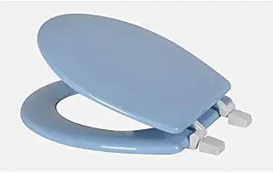 J&V Textiles Round Wooden Toilet Seat With Beveled Edge (Light Blue)*
