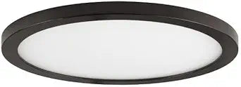 Maxim Lighting Wafer 7" Surface Mount | Bronze Finish | White Polycarbote Shade | Transitional Surface Mount | Ideal for Bedrooms, Hallways & Entryways | Dimmable Wet Rated | 58712WTBZ