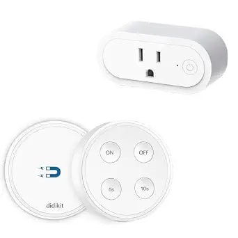 Garbage Disposal Wireless Switch Kit, Sink Top Waste Disposal On/Off Switch Remote with 5s/10s Timer, Air Switch Replacement for Waste Food Disposer Up to 1HP, 16A/1800W, White