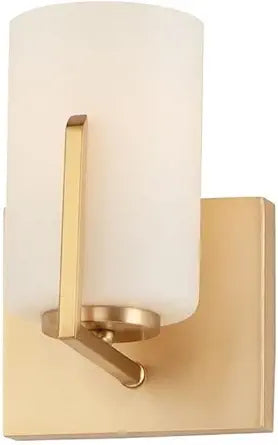 Maxim Lighting Dart 1-Light Wall Sconce | Satin Brass Steel Finish | Satin White Glass Shade | Modern Indoor Light Fixture | Ideal for Hallways, Bedrooms & Bathrooms | 21281SWSBR