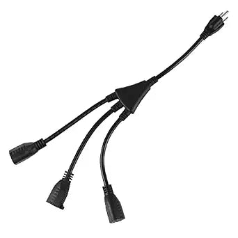 oviitech 1.5FT Indoor 1 to 3 Power Cord Splitter Cable,Black,1Pack