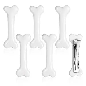 6Pcs Bone Hair Clip for Women Girls, White Bones Hairpins for Halloween