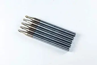 Carbide Ball Nose End Mill for CNC Machine Milling Tools, for Alloy Steels/Hardened Metals - 2 Flute - 55HRC TiAlN Coated (5Pcs, 1/16)