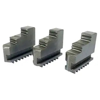 HHIP 3900-4732 3 Piece Steel External Hard Jaw Set for 4" 3-Jaw K11 100 Lathe Chuck, 4" Fits Chuck Size