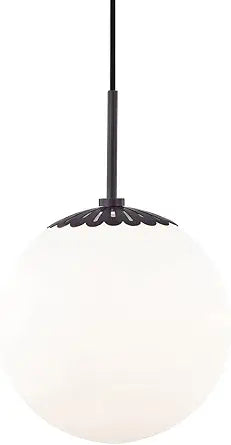 MITZI HUDSON VALLEY LIGHTING H193701L-OB Paige Pendants, 1-light, 60W, Old Bronze Finish, Opal Glossy Glass (10.5''W x 16.75''H)