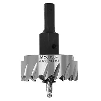 McJ Tools 2-1/4 Inch HSS M2 Drill Bit Hole Saw for Metal, Steel, Iron, Alloy, Ideal for Electricians, Plumbers, DIYs, Metal Professionals