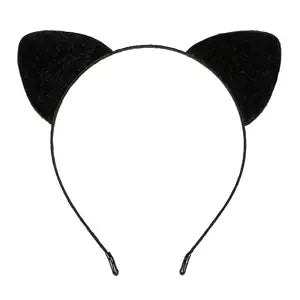 WOVOWOVO Black Cat Ear Headband Halloween Cat Ears Headband for Women