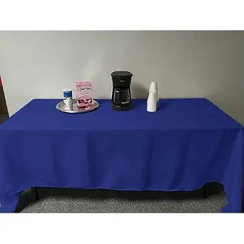 Intedge TCM5481-BLUE Tablecloth, Rectangular Hemmed Edge, 65/35 Poly Cotton, 54" x 81", Made in USA, Washable Fabric Dining Table Cover for Events, 1 Each
