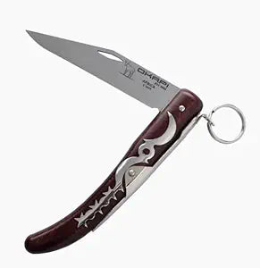 Okapi Lock 907E Folding Knife | Stainless Steel Blade | Lockback Pocket Knife with Wood Handle and Locking Ring