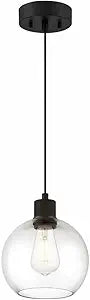 Access Lighting Port Nine Burgundy LED Pendant - Matte Black - Clear Glass - Replaceable LED