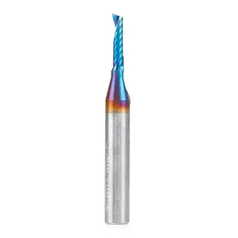 Amana Tool Spektra Coated Solid Carbide CNC Spiral Single O-Flute Router Bit, 51411-K, 1/8 D x 1/2 CH x 1/4 SHK x 2 Inch L Up-Cut with Mirror Finish
