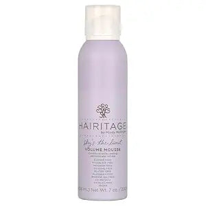 Hairitage Volumizing Hair Mousse for Texturizing Fine Hair, Root Lift & Frizz Control Styling, Pequi Oil, Rose Hip & Sage, Lightweight, Sulfate & Paraben Free, Vegan, 7 oz