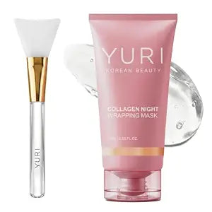 Official YURI Collagen Overnight Wrapping Peel Off Face Mask, Overnight Collagen Face Mask Easy Peel Off Facial Mask Skin Care Night Mask, Reduce Fine Lines & Dullness, Anti-Aging Skin Car