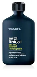 Woody's Mega Firm Gel - Ultra Strong Hold Hair Gel for Men, Alcohol-Free, Non-Flaking for Max Control, Clean Shine Hair Styling Gel, 12 oz