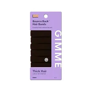 Gimme Beauty Bounce Back Hair Ties, Extra Stretch, Dark Brown, 6 Pack
