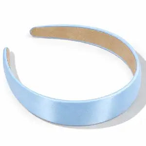 Huachi Light Blue Headband for Women 1 Inch Wide Satin Hair Band