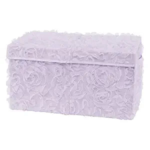 Sweet Jojo Designs Purple Floral Rose Girl Small Fabric Toy Bin Storage Box Chest For Baby Nursery Kids Room - Lavender Flower Luxurious Elegant Princess Vintage Boho Shabby Chic Luxury Glam Roses