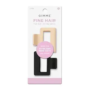 Gimme Beauty Fine Hair Extra Grip Clip, Black & Tan