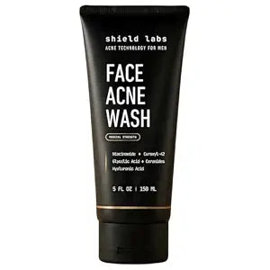 Shield Face Acne Wash for Men and Boys, Curoxyl-42 Face Wash to Clear, Treat, and Prevent Acne, Gentle formula with Niacinamide, Hyaluronic Acid, and Ceramides, Unscented, 5.1 oz, Pack of 1