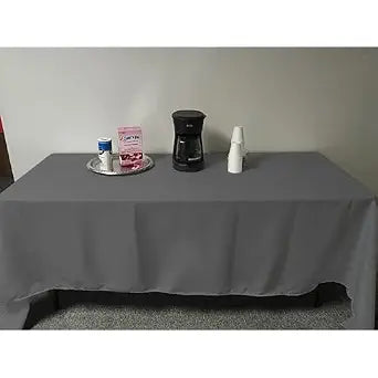 Intedge TCMP4545GR Grey Tablecloth, 45" L x 45" W, Square, Hemmed Edge Finish, 100% Polyester Fabric, Made in USA, Commercial Dining Cover, 1 Each