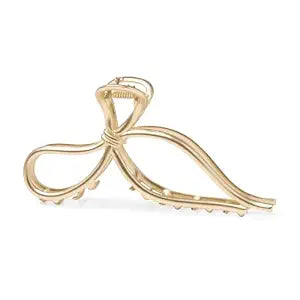 The Hair Edit Gilded Bow Claw Clip, Hair Accessories for Women, Soft Gold