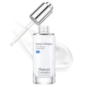 Maison Cosmetics Deep Collagen Volufiline Korean Skin Care Collagen Serum With Hydrolyzed Collagen, Korean Moisturizer for Mature Skin(1.01 fl oz/30ml)