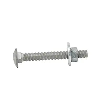 1/4"-20 x 1-1/2" (100 Pack) Galvanized Carriage Bolt Kit Grade 307A, Includes: USS Flat Washers (100 pcs) and Hex Nuts (100 pcs), Hot Dip Galvanized for Exterior Use by Fastener Depot