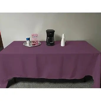 Intedge TCM5481-MAUVE Tablecloth, Rectangular Hemmed Edge, 65/35 Poly Cotton, 54" x 81", Made in USA, Reusable Fabric Dining Table Cover for Restaurants, 1 Each