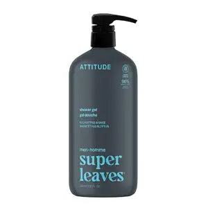 ATTITUDE Men's Body & Face Wash, Eucalyptus & Sage, EWG Verified, 32 Fl Oz