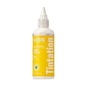 Red by Kiss Tintation Semi-Permanent Hair Color, Aloe Vera Water Based, Argan Oil, Olive Oil, Collagen & Keratin, Long-Lasting Color Dye (Funky Yellow, 5 Fl Oz)