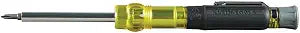 Klein Tools 32613 Multi-Bit Screwdriver, Precision HVAC 3-in-1 Pocket Screwdriver with Phillips, Slotted and Schrader Bits